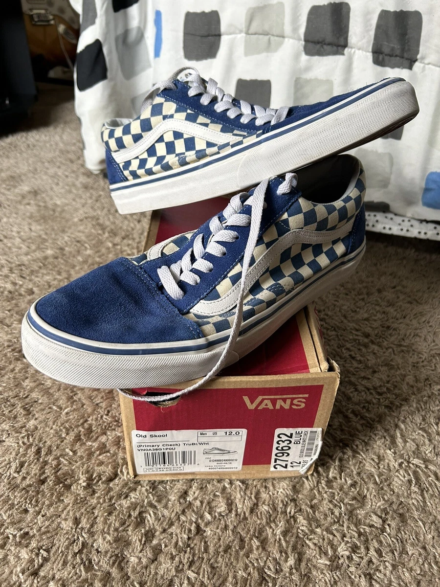 Vans primary check clearance old skool blue