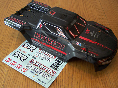 Arrma Kraton 6s BLX EXB Black Red Factory Painted Decaled Body Clip Retainers