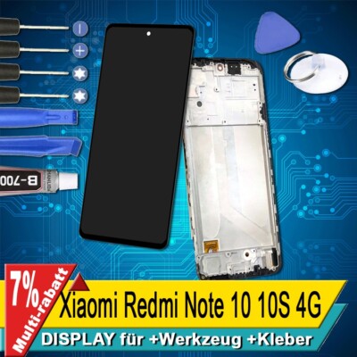 Display Für Xiaomi Redmi Note 10 10S Kompletes Bildschirm Lcd Touch INCELL Rahm+