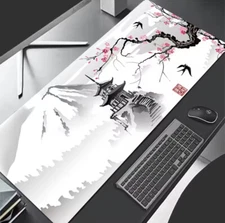 Cherry Blossom Sakura Scenery Mouse Pad Gaming Japanese Style Desk Keyboard Mat