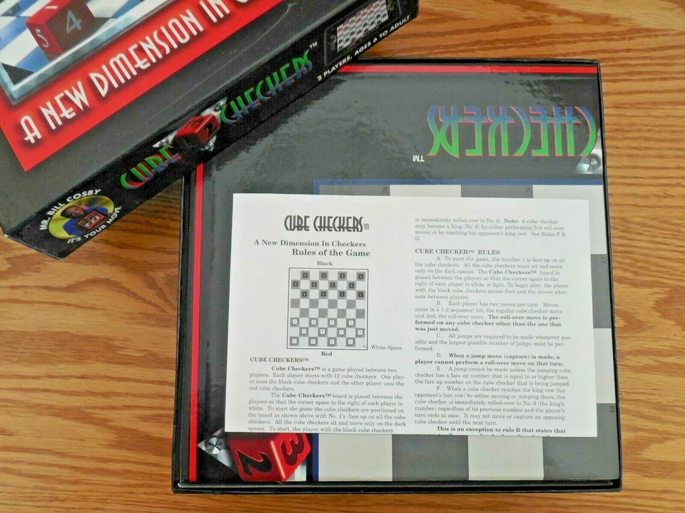 NEW 1998 Bill Cosby It's Your Move "Cube Checkers" Game - A New Dimension w Dice - Image 2 of 4