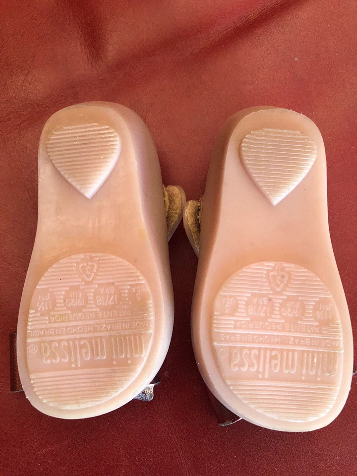 MINI MELISSA Toddler Girl's Pink Rose Gold Peep Toe Jelly Shoes Size 5 - Image 4 of 4