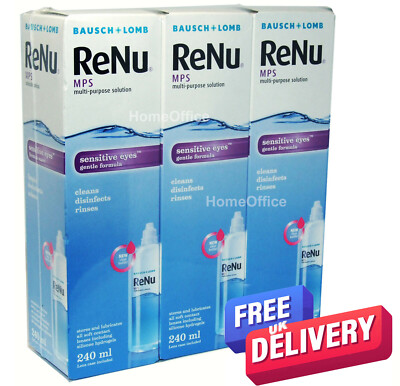 RENU Empfindliche Augen Kontaktlinsenlösung enthält Hüllen - 3 x 240 ml