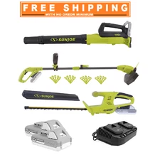 Sun Joe 24V Cordless 3-Tool Garden Combo Kit: Hedger, Trimmer & Leaf Blower