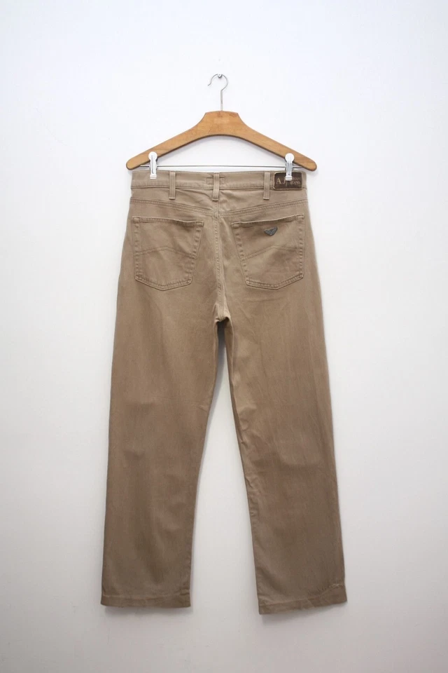 Pantalones Armani Jeans Vintage Beige Para Hombre 34 Hechos en Italia Foto 2 de 4