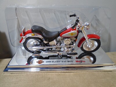 1999 FLSTF HARLEY DAVIDSON FAT BOY MOTORCYCLE 1:18 DIE CAST NIB