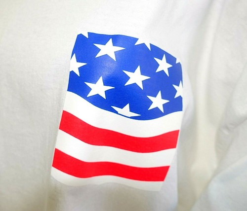 Gildan Women Plus Size 3xl 3x USA American Flag White Tee T Shirt Top Blouse - Picture 2 of 11