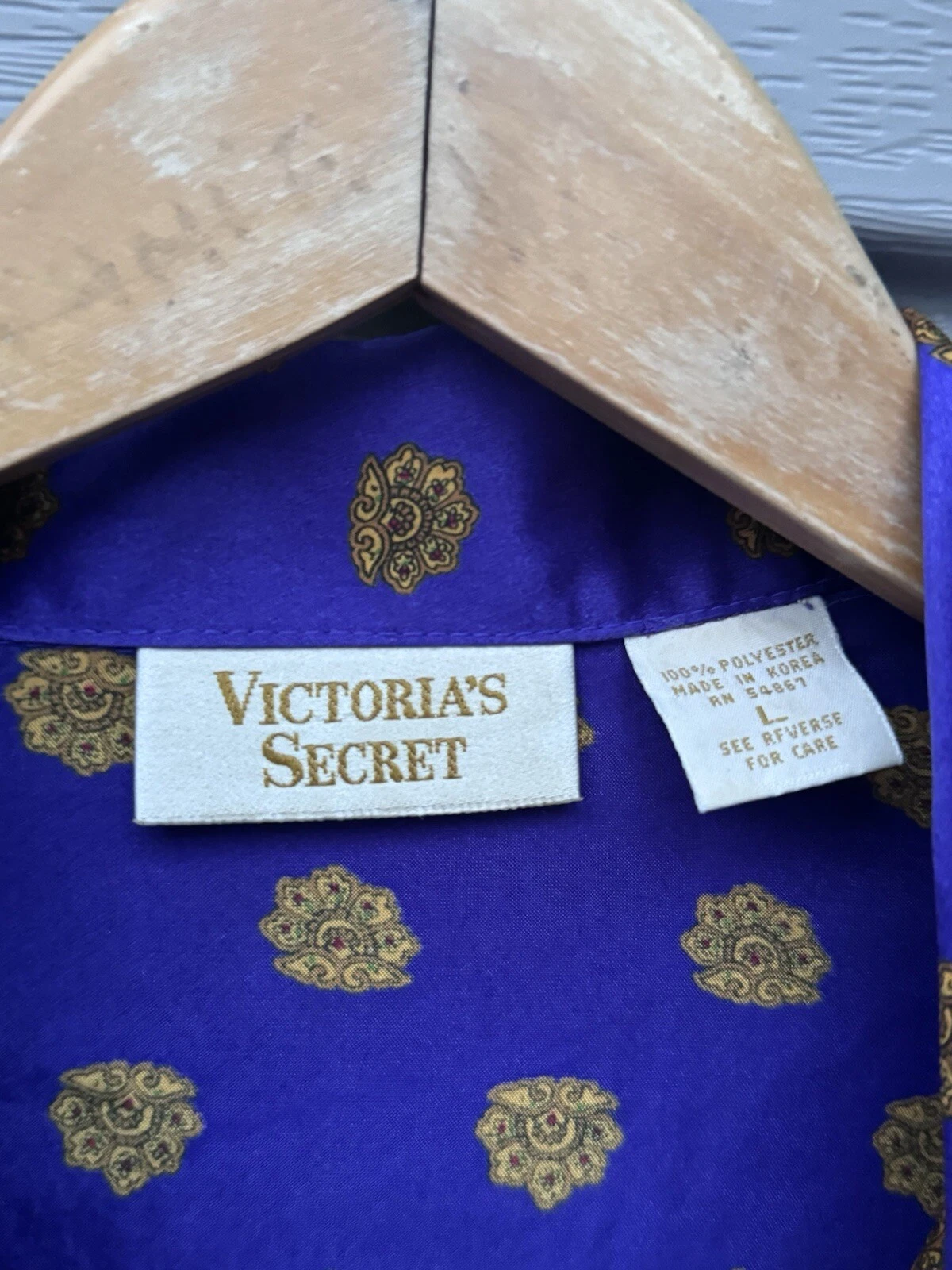 UNDERCOVER Victorias Secret Pigiama Raso Camicia Oversize Abito Etichetta Oro Crest Paisley