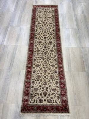 Orientalische 3 x 10 Fuß Handgeknüpfte Wolle Läufer Teppiche Allover Beige...