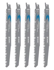 Wood Pruning Reciprocating Saw Blade, 9-Inch Recip Saw Blades R931GS 5TPI (5-Pac