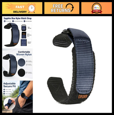 Adjustable Nylon Watch Band, Quick Release Sport Loop Strap, 16mm-22mm Replaceme