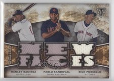 2015 Topps Triple Threads Relic Combos 27/36 Rick Porcello Hanley Ramirez 0b0