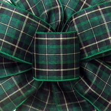 Wired Hunter Green Tartan Plaid Holiday Ribbon - 2.5in x 10Yards