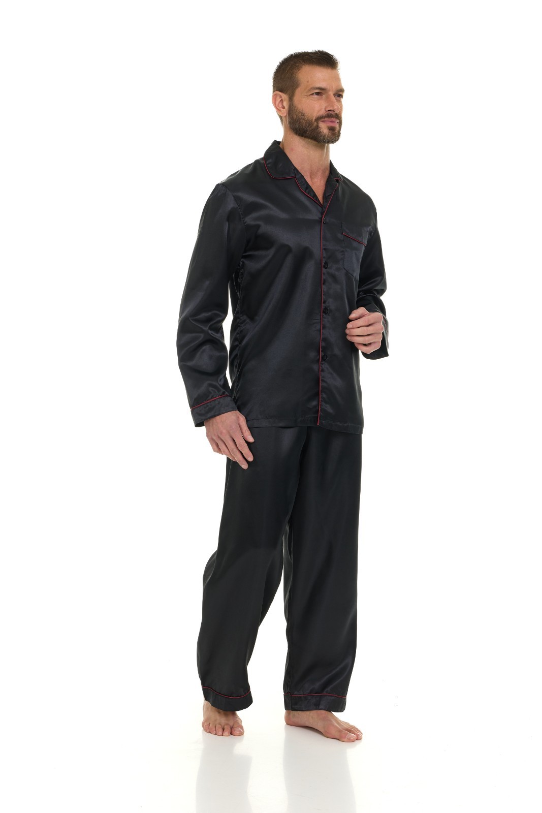 Mens Silk Satin Pajamas -PJ Set Top and Bottom ''5 DAY DELIVERY - USA Seller''