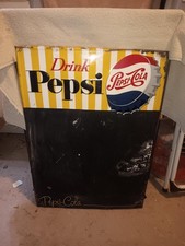 Vintage PEPSI-COLA Menu Board Soda Sign 1961 Bottle Cap 