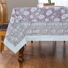 Hand Block Printed Tablecloth, Wedding Gift, Use for Dining Table Decor