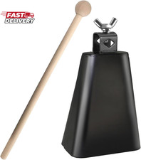 Steel Cowbell with Stick, Noise Makers Hand Metal Percussion Cow Bells for Drum