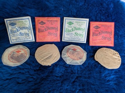VTG Black Diamond Hawaiian Guitar Strings Lot Of A5 Monel,A3,C2,E1 Steel  1930s 