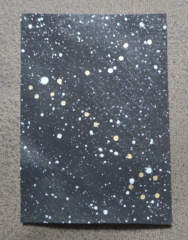 ACEO Original, Pisces, Celestial, Astronomy, Zodiac, 2.5 x 3.5 inches, Unframed