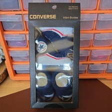 Converse Infant Booties 2 Pack Blue  White Chuck Taylor 0-6 Months NEW Open Box