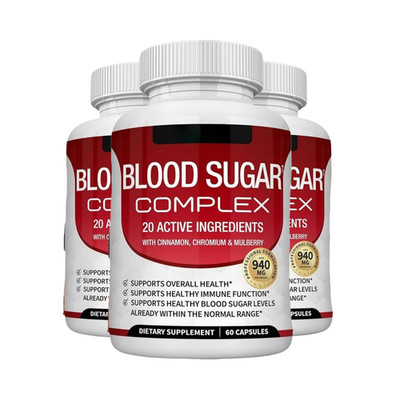 3-Pack Blood Sugar Complex - Daily Natural Blood Sugar Capsules Support -180Caps