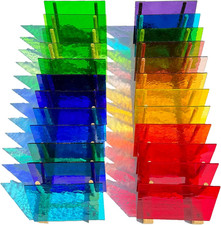 24 Sheets Rainbow Transparent Stained Glass Sheet Value Pack, 6 X 4 Inches Cathe