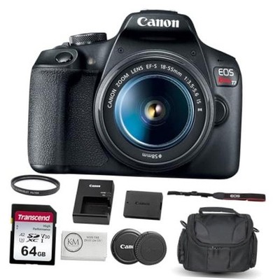 EOS Rebel T7 DSLR Camera with 18-55mm Lens Bundled with 64GB w/18-55mm Lens
