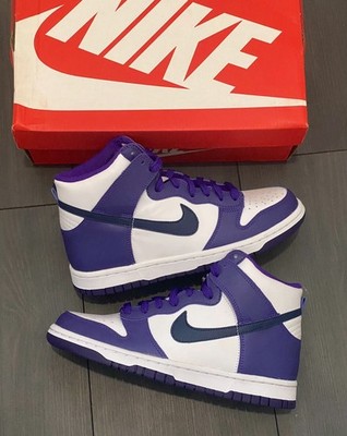 Nike Dunk High White/Electric Purple/Midnight Navy GS UK 5