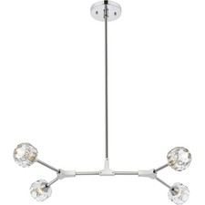 Elegant Lighting 3508D30C Zayne 4 Light 29 inch Chrome Pendant Ceiling Light