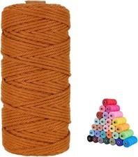 100 Natural Macrame Cotton Cord,3Mm X109 Yards Twine String Cord Colored Cotton