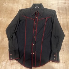 Wrangler Men's Retro Pearl Snap Western Size S Longsleeve Shirt 1970s Vintage