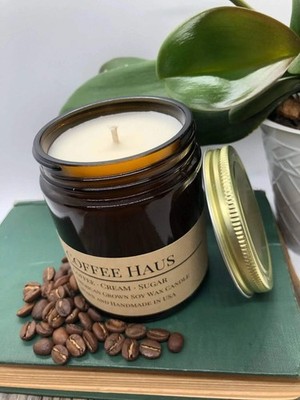 Scented Soy Wax Candle (8.0 oz) 50-60 Hour Burn Time, Cotton Wick, Amber Glass J