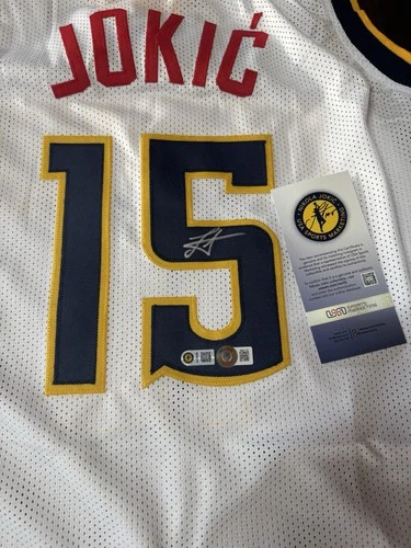 Nikola Jokic Autographed White Denver Basketball Jersey Beckett COA
