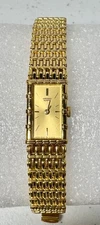 Seiko Gold Bamboo Style Quartz Ladies Watch with New Battery ~ Works Great ~ VTG