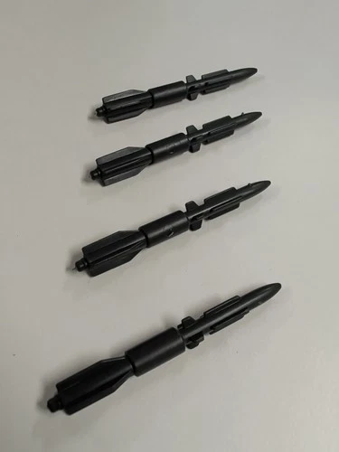 Vintage GI JOE 1990 Retaliator Helicopter 4 Missiles Original Hasbro Parts