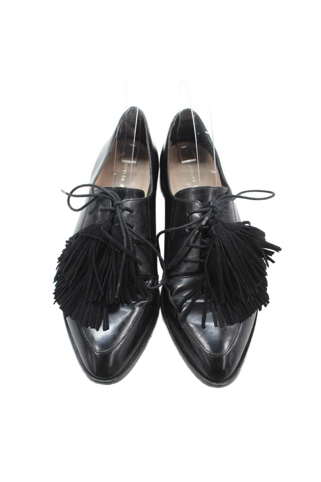 Женские кожаные оксфорды Loeffler Randall с кисточками и заостренным носком черные размер 8B - Изображение 2 из 4