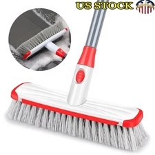 Adjustable Long Handle Scrub Brush Stiff Bristles Ergonomic Floor Cleaning Tool