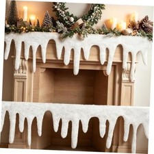 Christmas Fake Snow Blanket,Icicle Artificial Snow Blanket for Mantle Cover