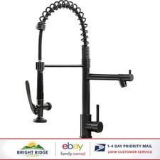 Commercial Kitchen Sink Faucet with Pull Down Sprayer and Gooseneck Spout