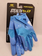 NEW Grip Boost Stealth 6.0 Boost Football Gloves in Blue Youth Medium