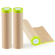 Pre-Taped Masking Paper for Automotive Painting Cars,- 18inchx50feet Tape and...