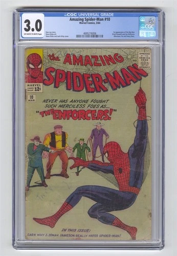 Amazing Spider-Man #10 CGC 3.0 Marvel Comic 1st Enforcers Stan Lee Steve Ditko