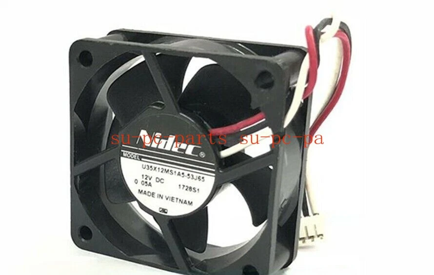 NIDEC DC 12V 0.05A U35X12MS1A5-53J65 35X35X12MM 3-PIN Micro Cooling Fan - Image 3 of 4