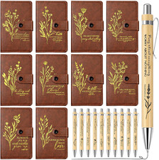 Christian Gifts Set 20 Pcs Leather Notebook Ballpoint Pen Prayer Journal