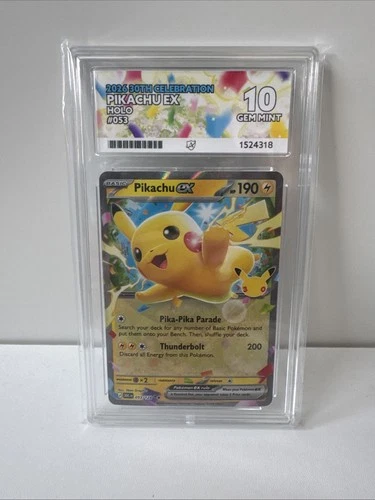 Ace 10 Pikachu EX 053/128 Holo Pokemon 30th Anniversary