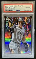 2025 Topps Chrome Update Aaron Judge Celebracion Refractor #CT-6 Yankees PSA 10