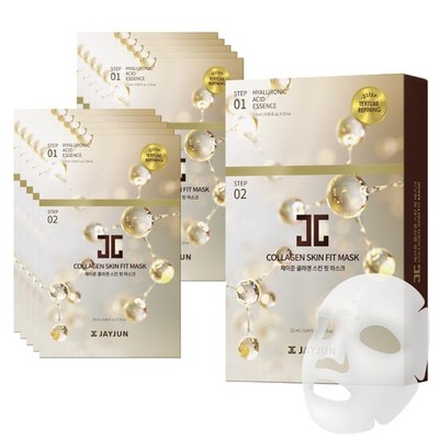 JAYJUN Collagen Skin Fit Mask (10 Sheets)   2-Step All in one Hydration & Fir...