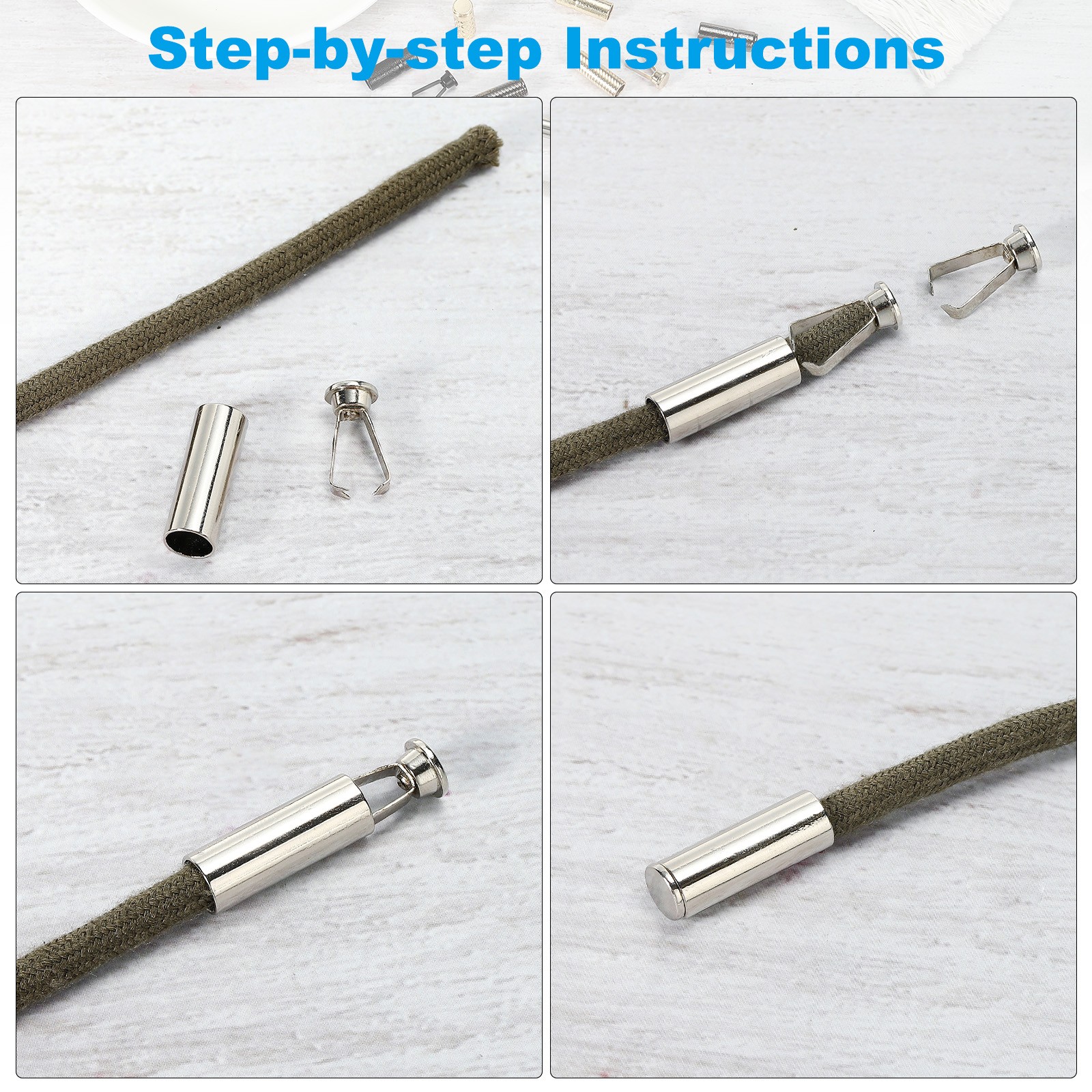 APL Punte per Lacci 4 Pezzi Punte per Lacci per Scarpe Stringa Grigio Scuro Stile C