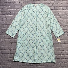Miss Elaine Nightgown Size M Mint Floral Quilted Robe Granny Cottage NEW 68