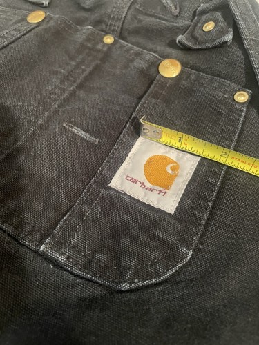 Vintage USA made Carhartt R01 BLK Men's Black overalls 48x32 unlined double knee